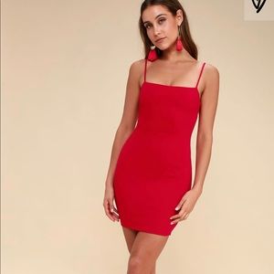 Lulu’s flaunt it red body on dress